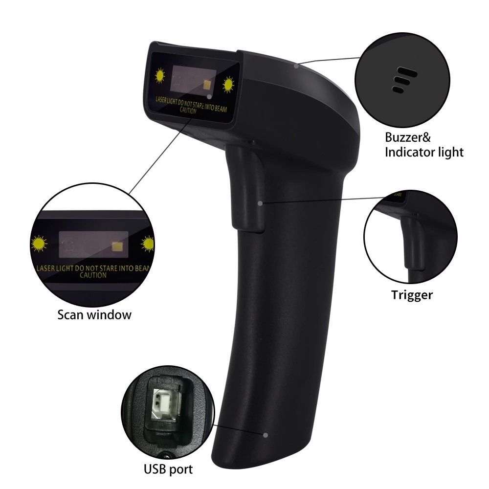 Symcode MJ1400C 1D Imager USB Barcode Scanner
